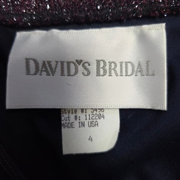 NWT David's Bridal 4 Off Shoulder Formal Evening Gala Sparkle Maxi Gown Dress - Picture 14 of 16